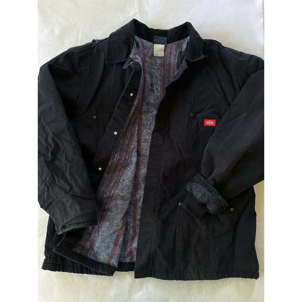 Dickies Jacket Men 3XL Black Canvas Lined Workwear Harley Davidson Back Patch